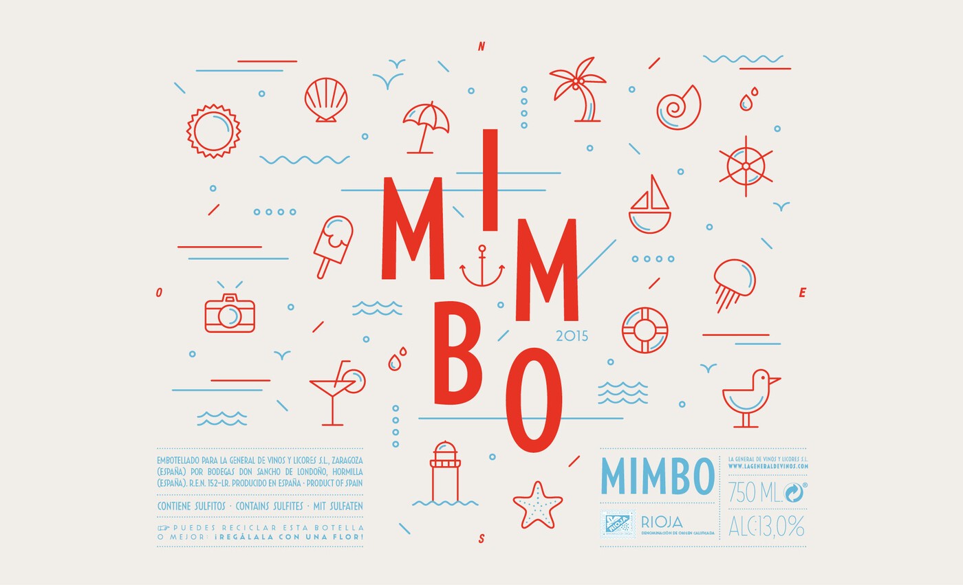 Iconografía del diseño de packaging del vino Mimbo blanco