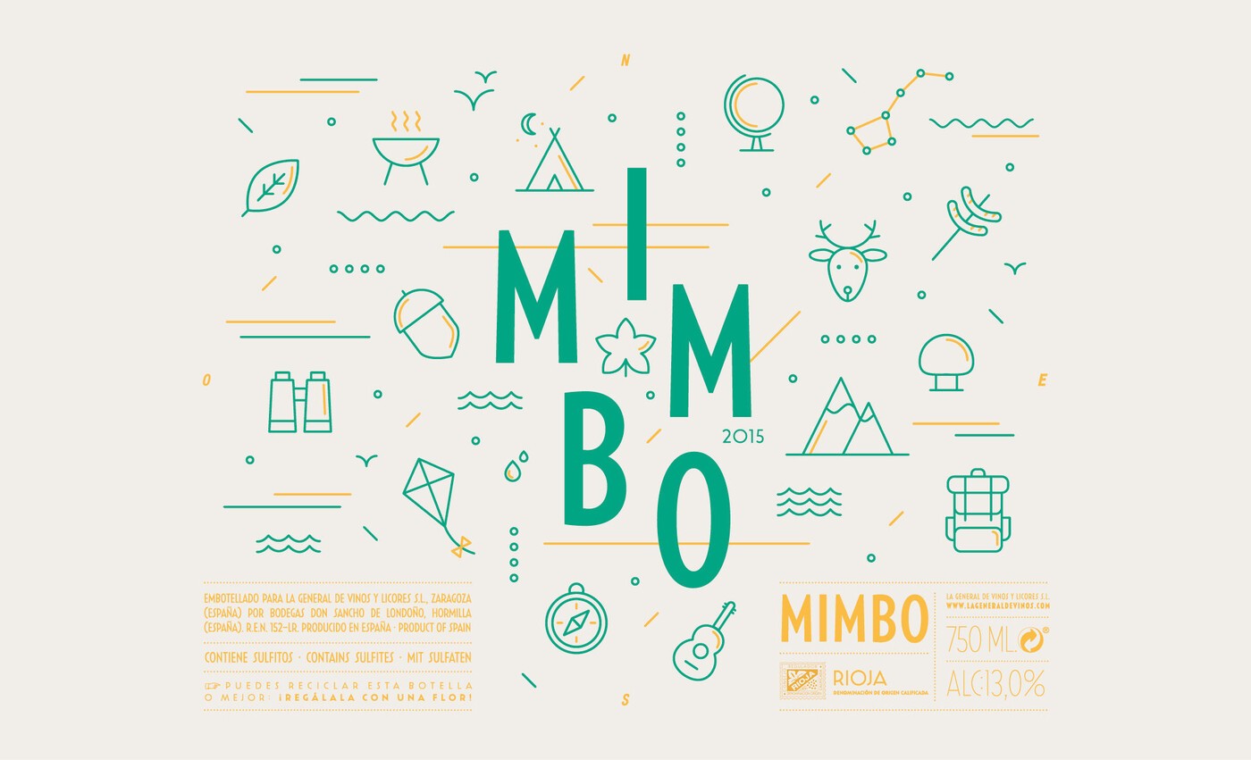 Iconografía del diseño de packaging del vino Mimbo rosado