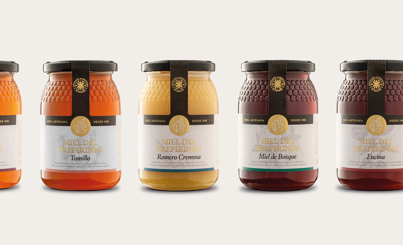 packaging de miel del prepirineo apicola cinco villas coleccion 2