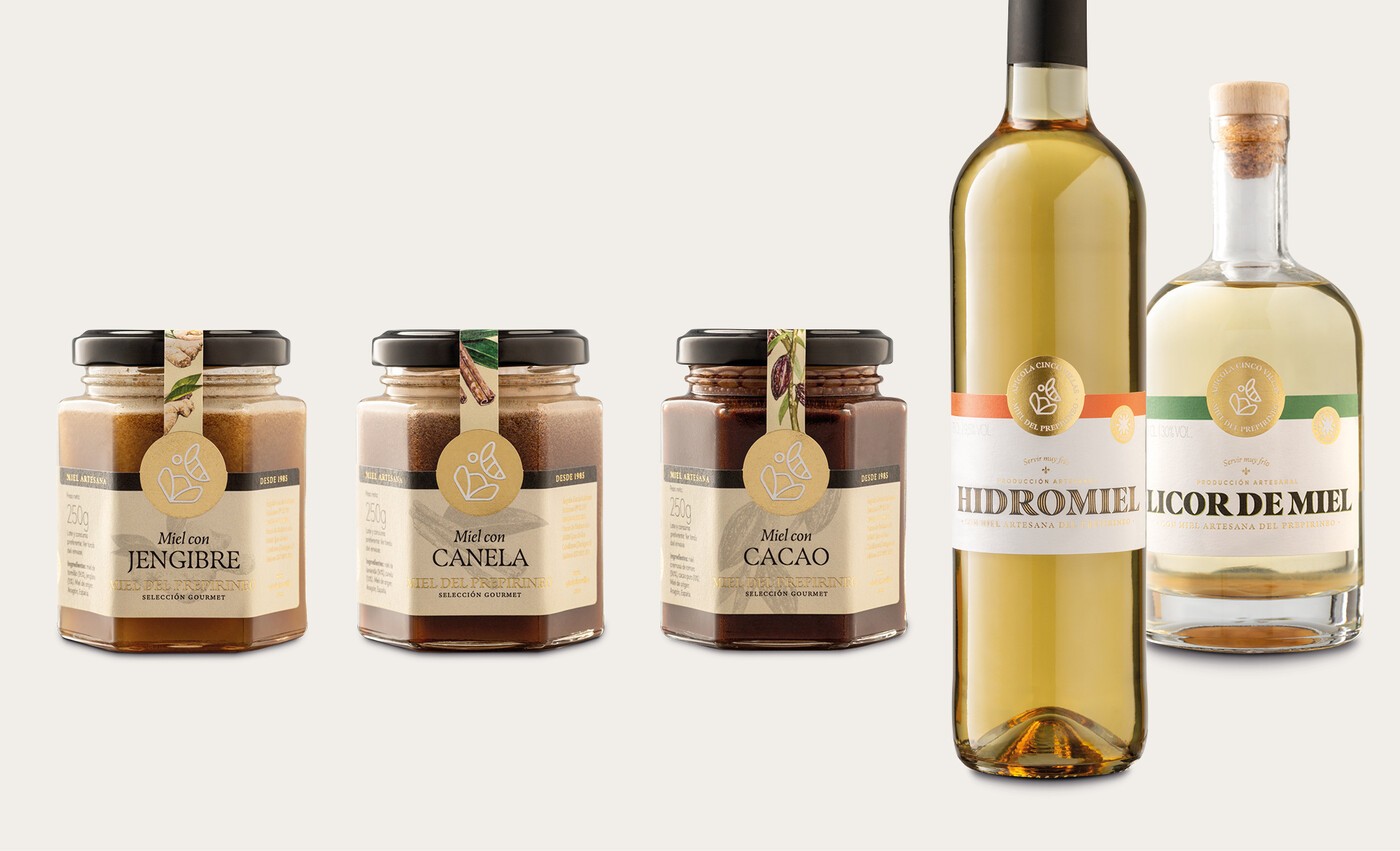 packaging de miel del prepirineo apicola cinco villas coleccion 4