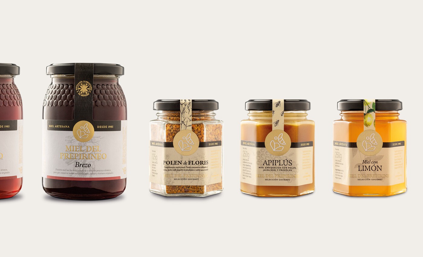packaging de miel del prepirineo apicola cinco villas coleccion 3